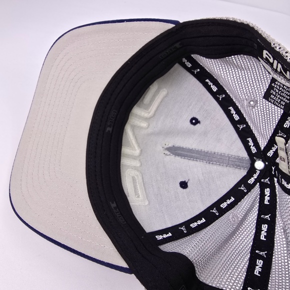 Ping Flexfit 110 Snapback Mesh Back Trucker Golf Hat Blue - Picture 8 of 8